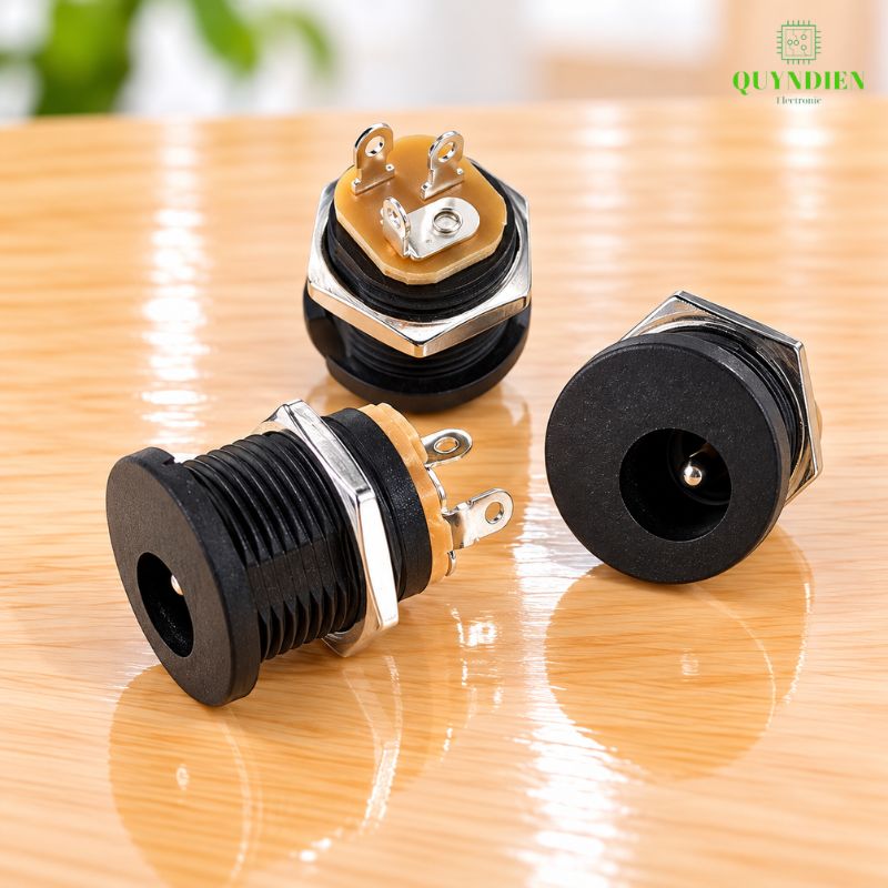 Jack Sạc DC 5.5x2.1mm Có Tán Lỗ Khoét 12mm
