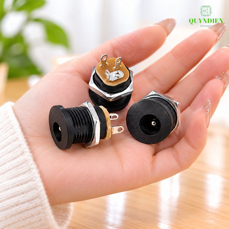Jack Sạc DC 5.5x2.1mm Có Tán Lỗ Khoét 12mm
