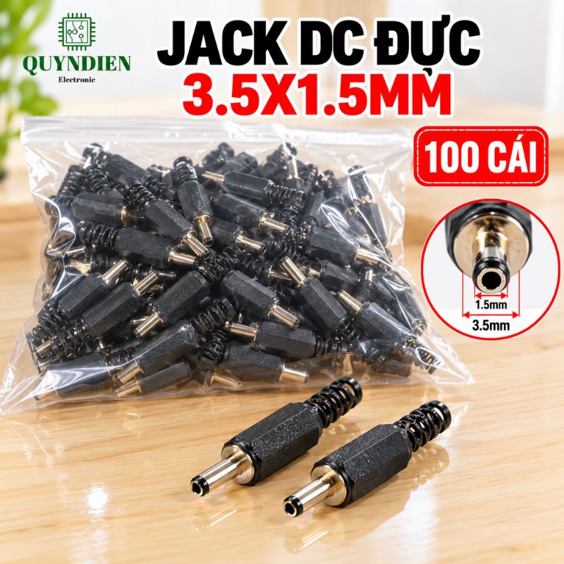 Jack Sạc DC Chui Đực 3.5x1.5mm Loại Nhỏ