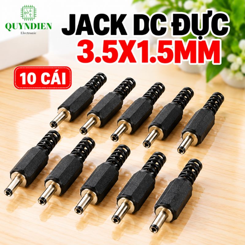 Jack Sạc DC Chui Đực 3.5x1.5mm Loại Nhỏ