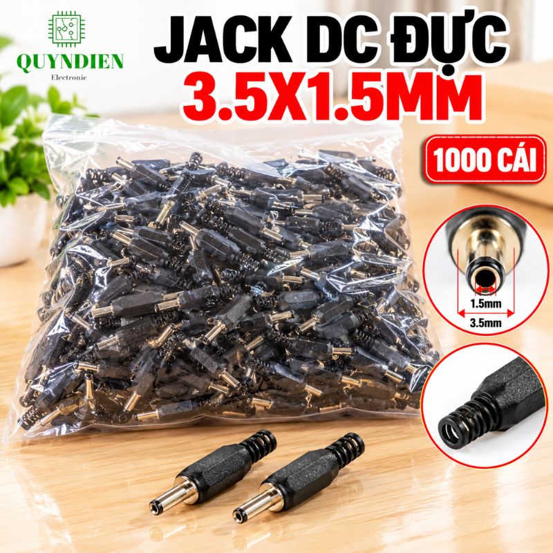 Jack Sạc DC Chui Đực 3.5x1.5mm Loại Nhỏ
