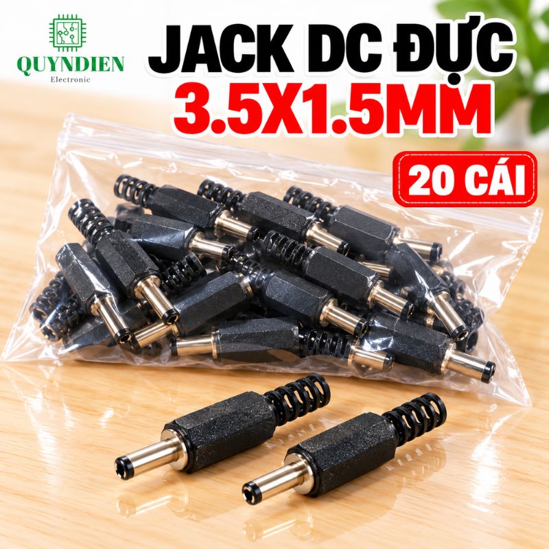 Jack Sạc DC Chui Đực 3.5x1.5mm Loại Nhỏ