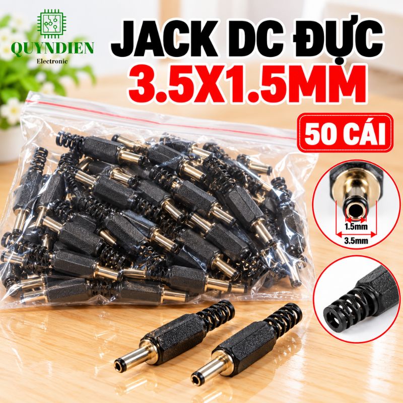 Jack Sạc DC Chui Đực 3.5x1.5mm Loại Nhỏ