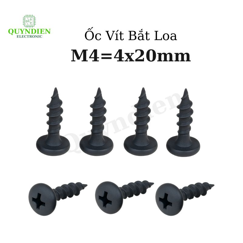 Ốc Vít M4x20mm Taiwan Ren Thưa Nhọn - Túi 1kg