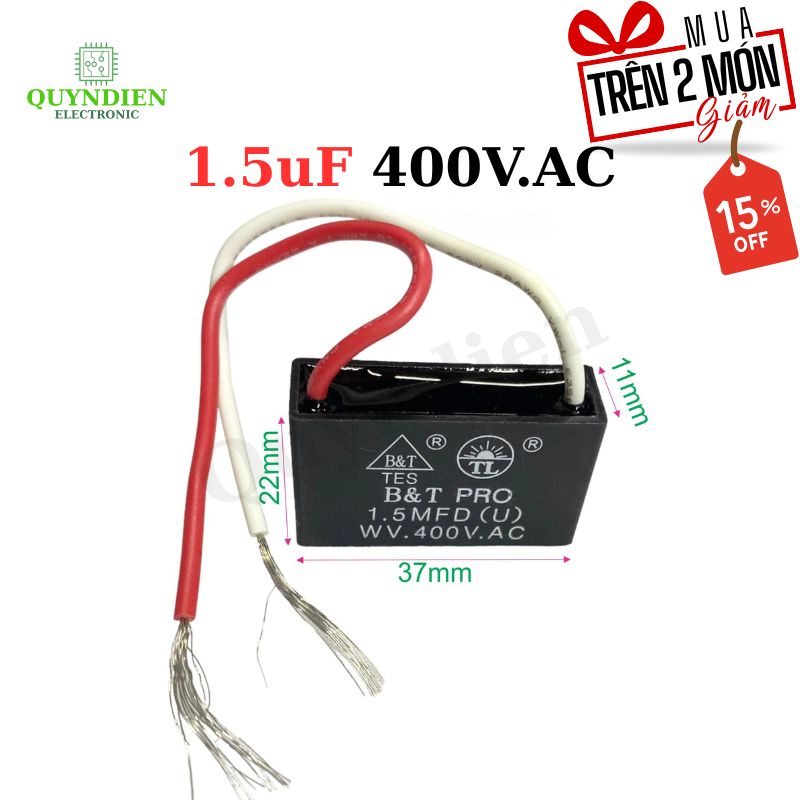 Tụ Đề Kapa Vuông Tín Liên 1.5uF 400VAC