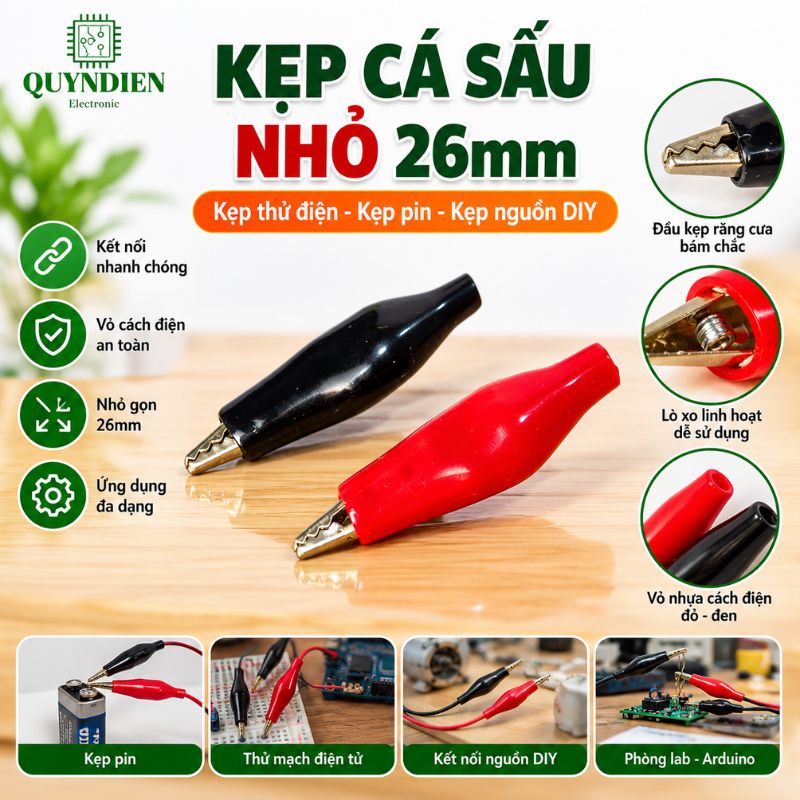 Kẹp cá sấu loại nhỏ 25mm