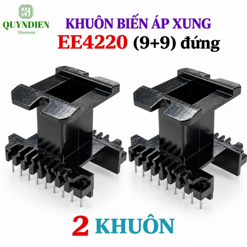 Khuôn Biến Áp Xung EE4220 (9+9) Vuông Đứng