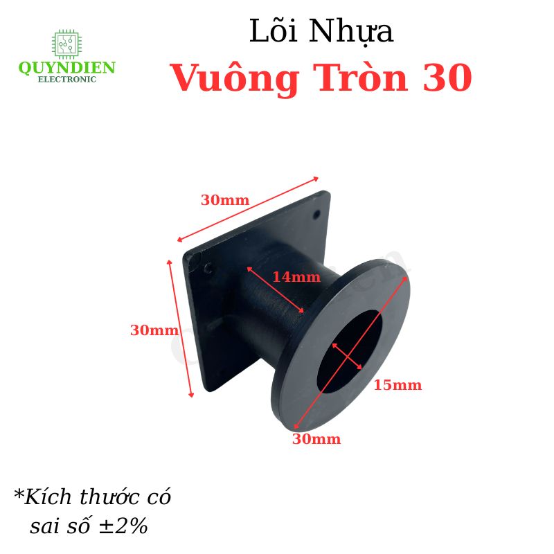 Lõi Khuôn Nhựa Vuông Tròn 30mm Màu Đen
