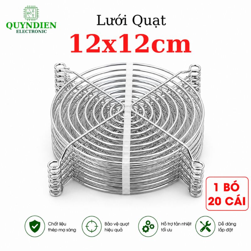 Tấm lưới bảo vệ quạt tản nhiệt 12x12cm