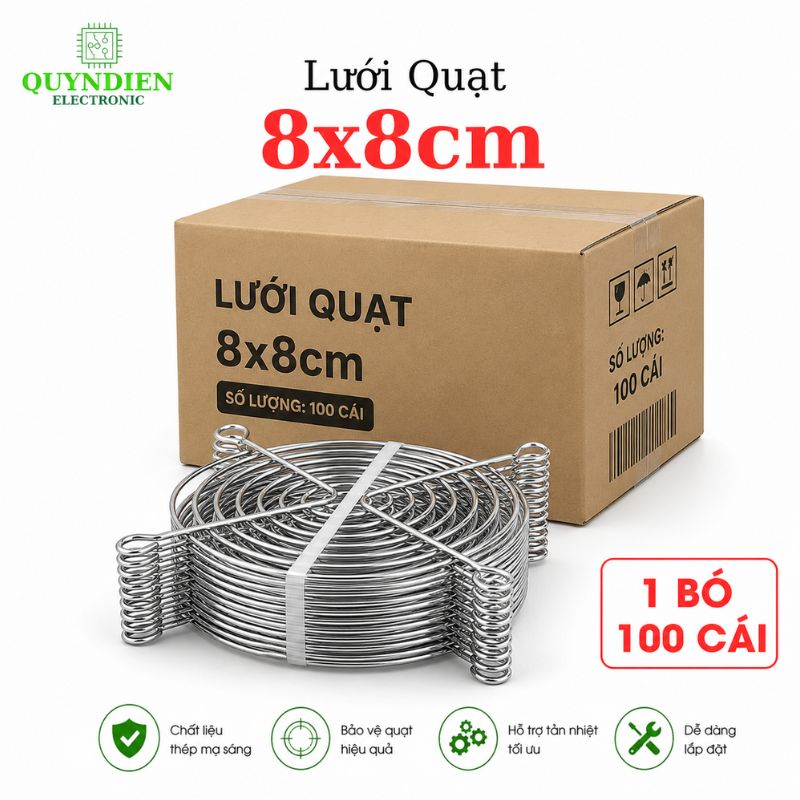 Tấm lưới bảo vệ quạt tản nhiệt 8x8cm