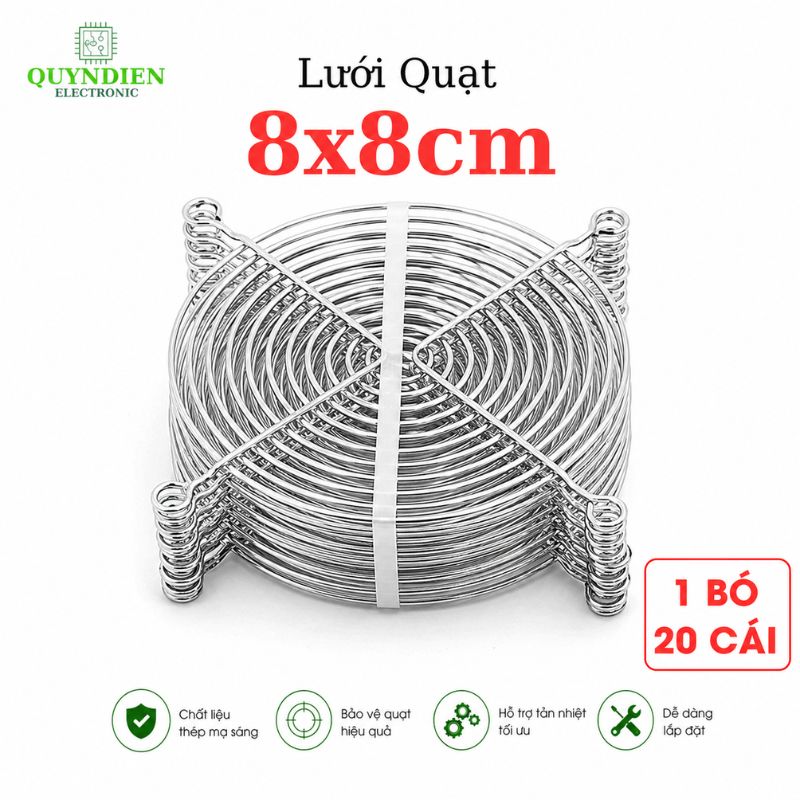 Tấm lưới bảo vệ quạt tản nhiệt 8x8cm