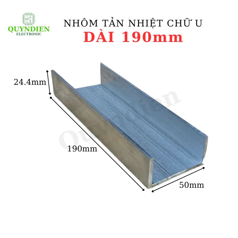 Nhôm tản nhiệt chữ U dài 190mm