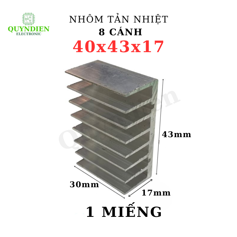 Nhôm Tản Nhiệt 8 Cánh 40x43x17mm