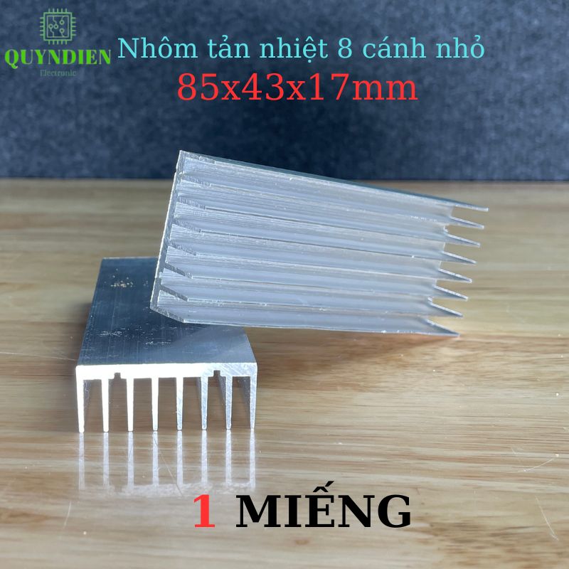 Nhôm Tản Nhiệt 8 Cánh Nhỏ 85x43x17mm