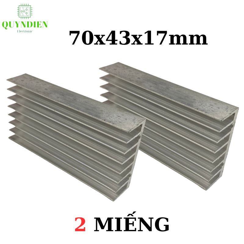Nhôm Tản Nhiệt 8 Cánh Nhỏ 70x43x17mm