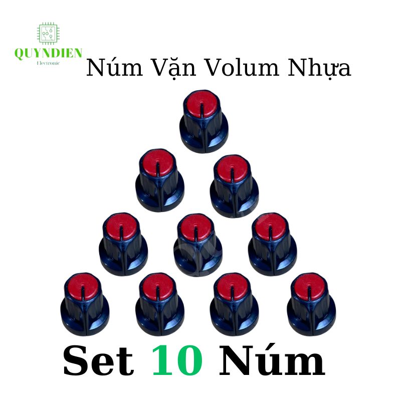 Núm Vặn Volume Nhựa màu Đỏ - Trục hoa mai