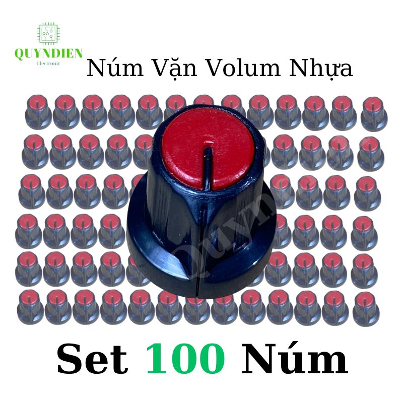 Núm Vặn Volume Nhựa màu Đỏ - Trục hoa mai