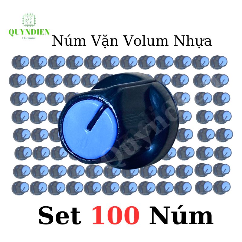 Núm Vặn Volume Nhựa màu Xanh - Trục hoa mai