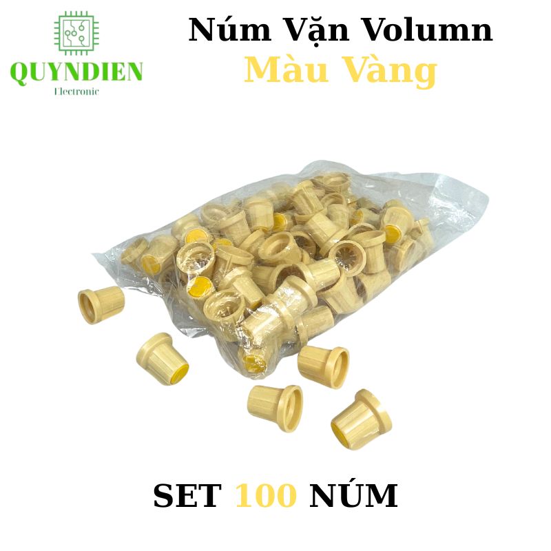 Núm Nhựa Volumn - Màu Vàng - Thân Vàng