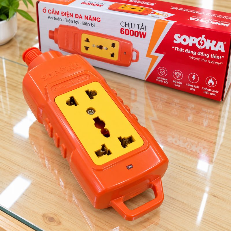 Ổ Cắm Siêu Tải 2 Lỗ Thẳng 6000W