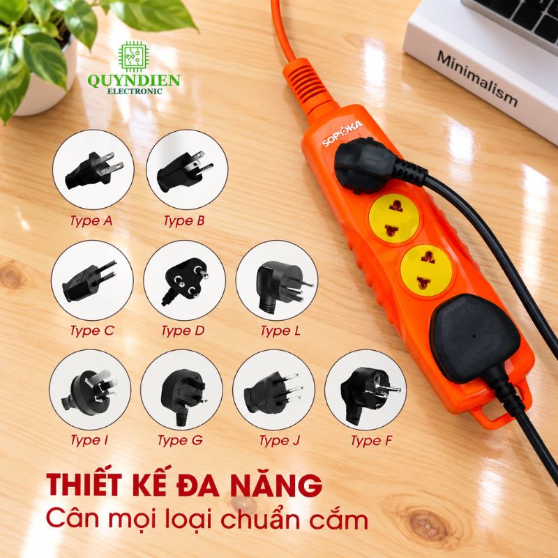 Ổ Cắm Siêu Tải 2 Lỗ Thẳng 6000W