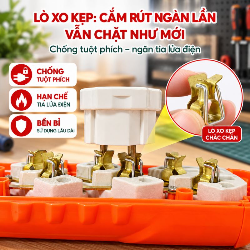 Ổ Cắm Siêu Tải 6 Lỗ Chéo 6000W