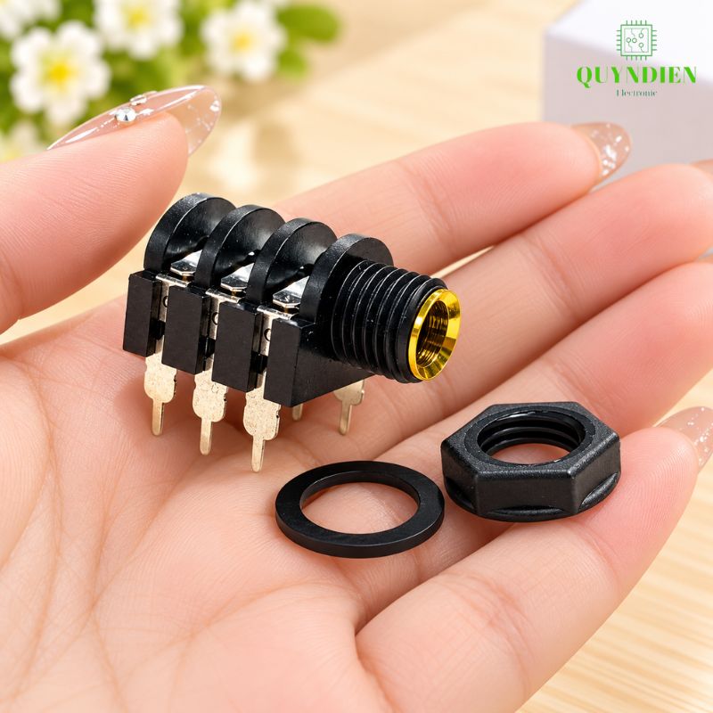 Ổ Mic cái Jack 6.3mm xi vàng cắm mạch
