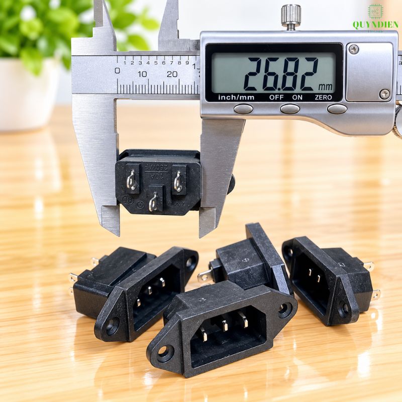 Ổ Jack Nguồn AC 3 Chấu 10A 250V