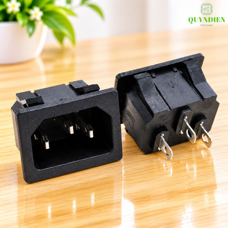 Ổ Jack Nguồn AC 3 Chân 10A 250VAC loại gài
