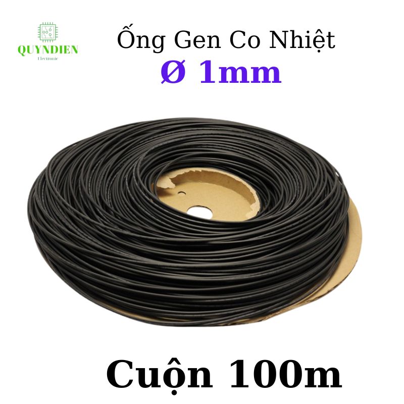 Gen co nhiệt size 1mm màu đen