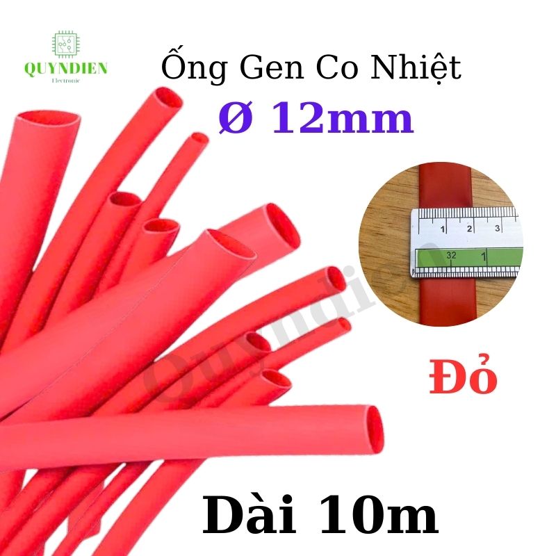 Gen co nhiệt size 12mm màu đỏ