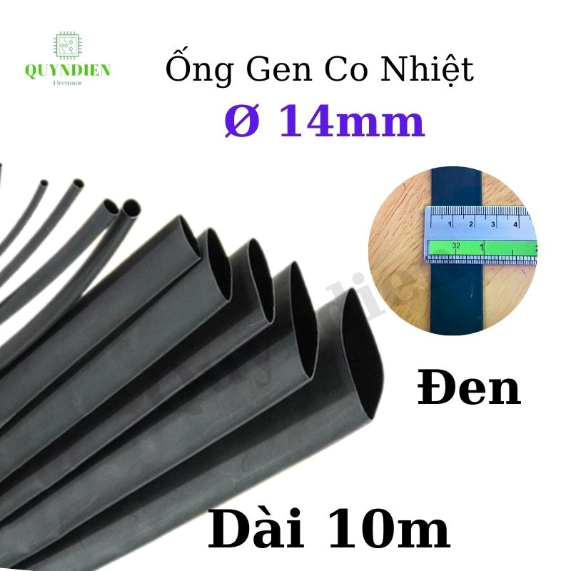 Gen co nhiệt size 14mm màu đen