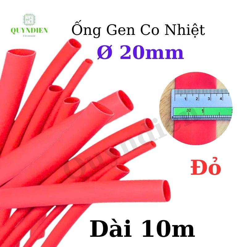 Gen co nhiệt size 20mm màu đỏ