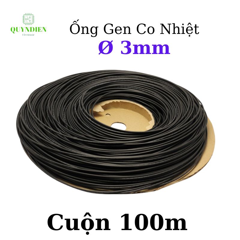Gen co nhiệt size 3mm màu đen