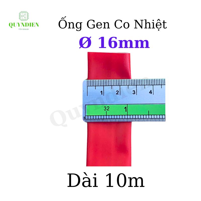 Gen co nhiệt size 16mm màu đỏ