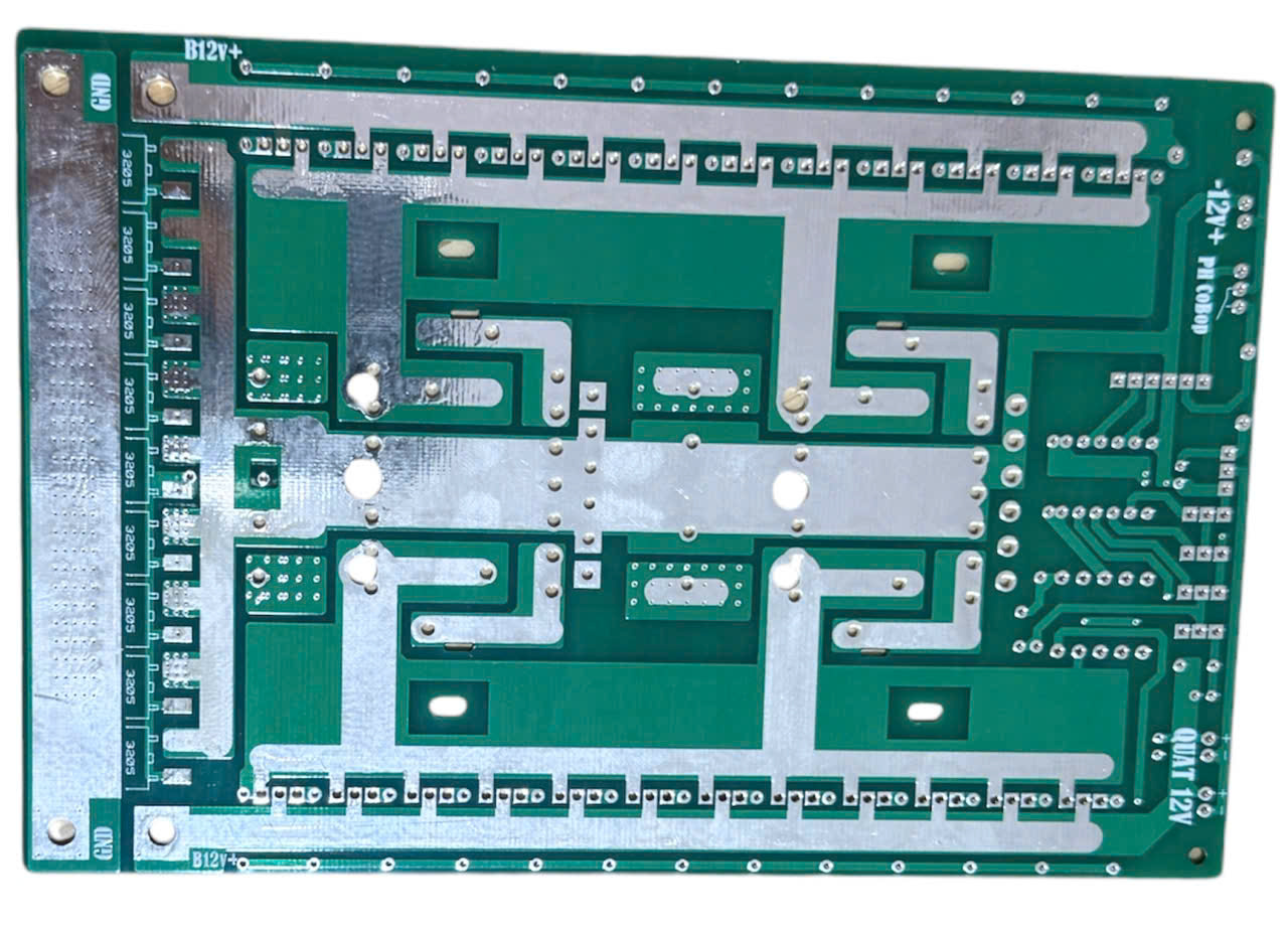 PCB nguồn 24 fet nhỏ 2 biến áp máy hàn EE43. Mạch Kích INVERTER 12V DC ra AC phíp FR4 + Kèm Dao Động