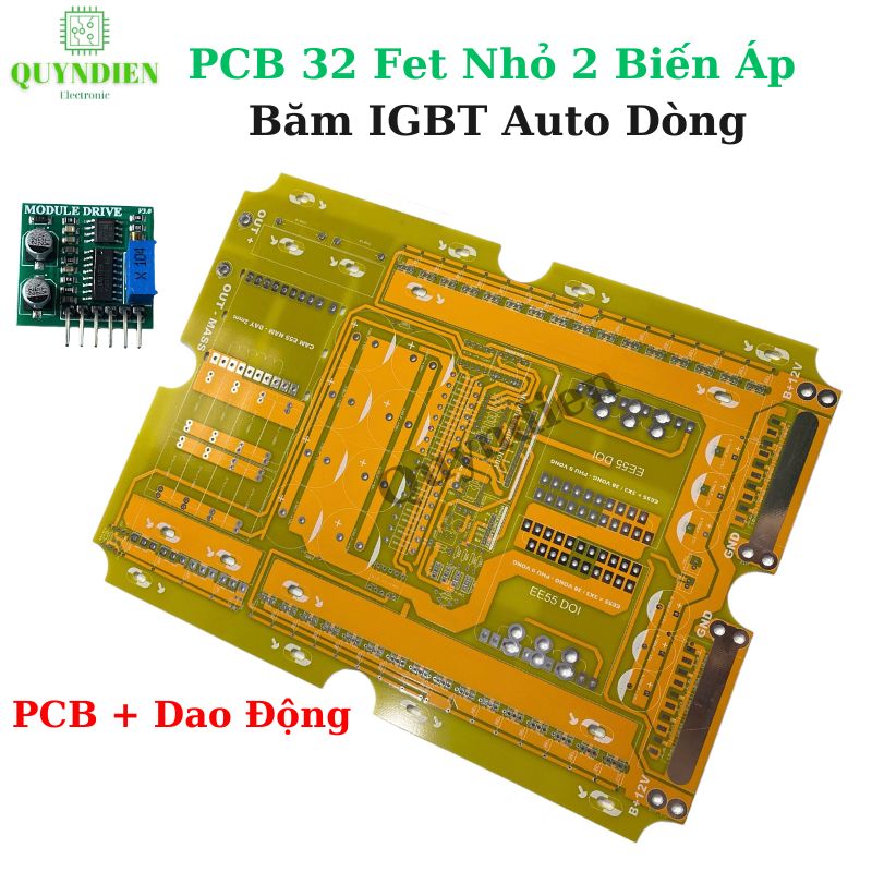 PCB mạch 32 fet 2 biến áp EE55 Băm IGBT auto nguồn nước + Dao động 6 chân KA3525