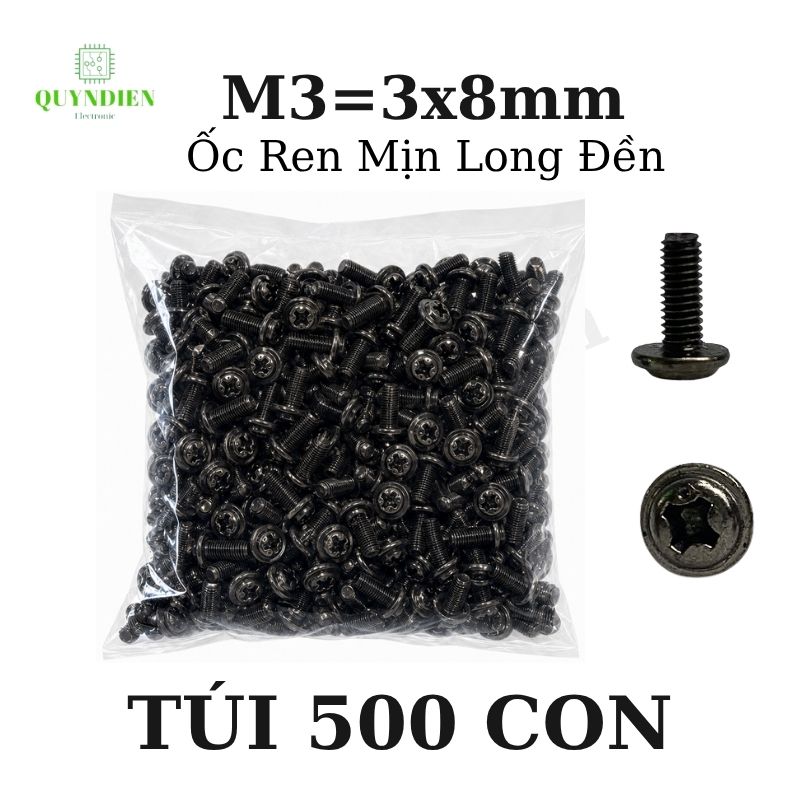 Ốc Vít Ren Mịn Đầu Long Đền M3x8mm