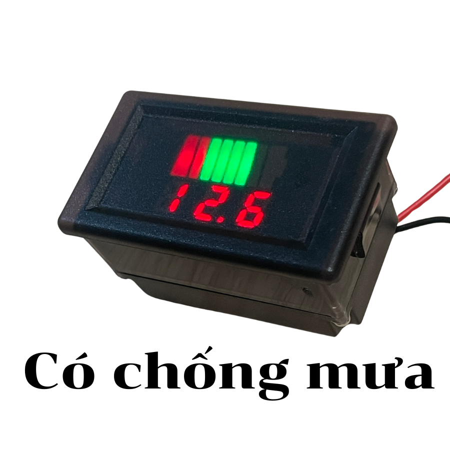 Thiết Bị Đo Dung Lượng Pin 12V 24V 36V 48V 60V Màn Hình LED Hiển Thị Điện Áp vôn kế báo pin cho ác quy