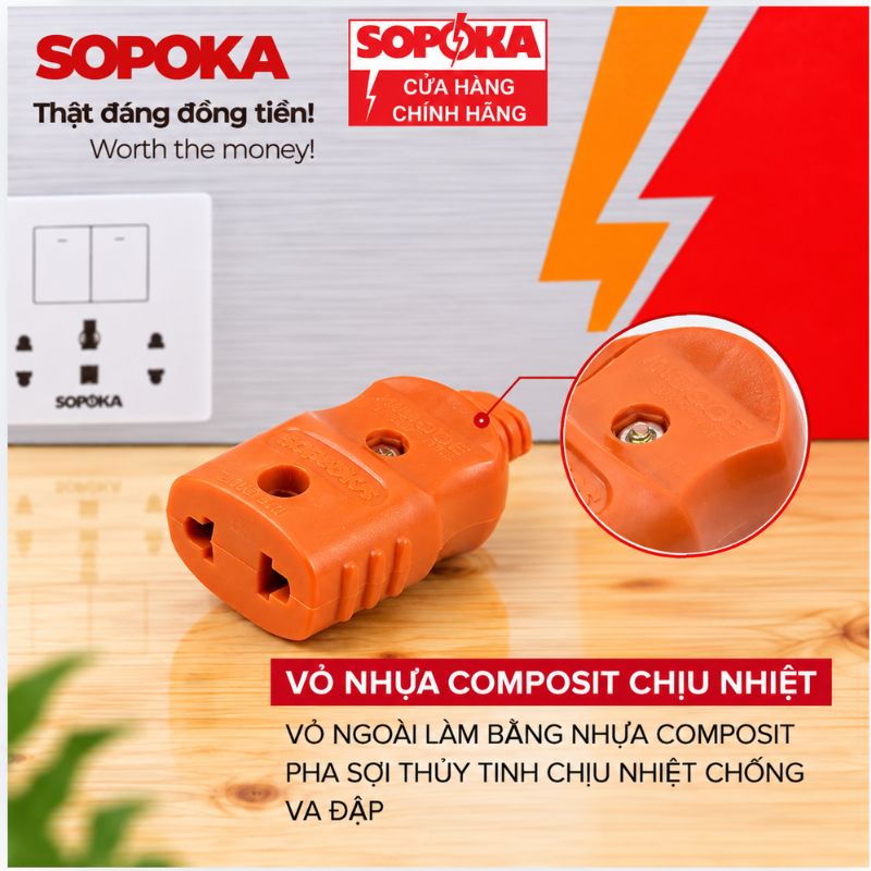 Phích Cắm Cái Chịu Tải Cao 3000W - VAT - ( VT1103/ VT1102 ) Phích cái siêu chịu tải D3000W-T (màu trắng)