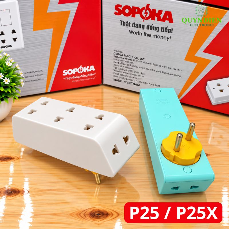 Phích Cắm Đầu Nối Chia Điện Cổ Xoay 5 Cửa SOPOKA
