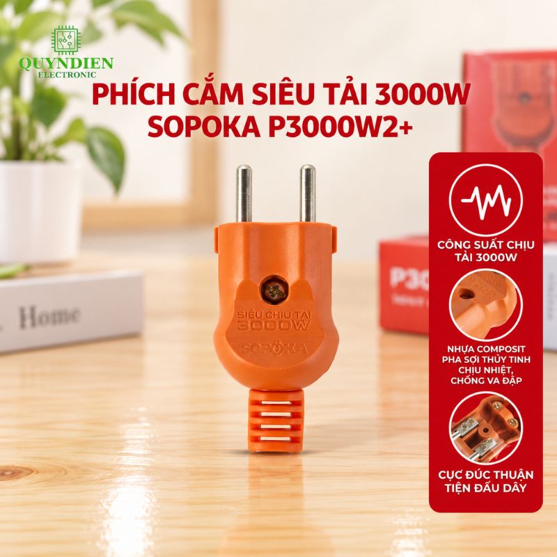 Phích Cắm Điện Siêu Chịu Tải P3000W2+