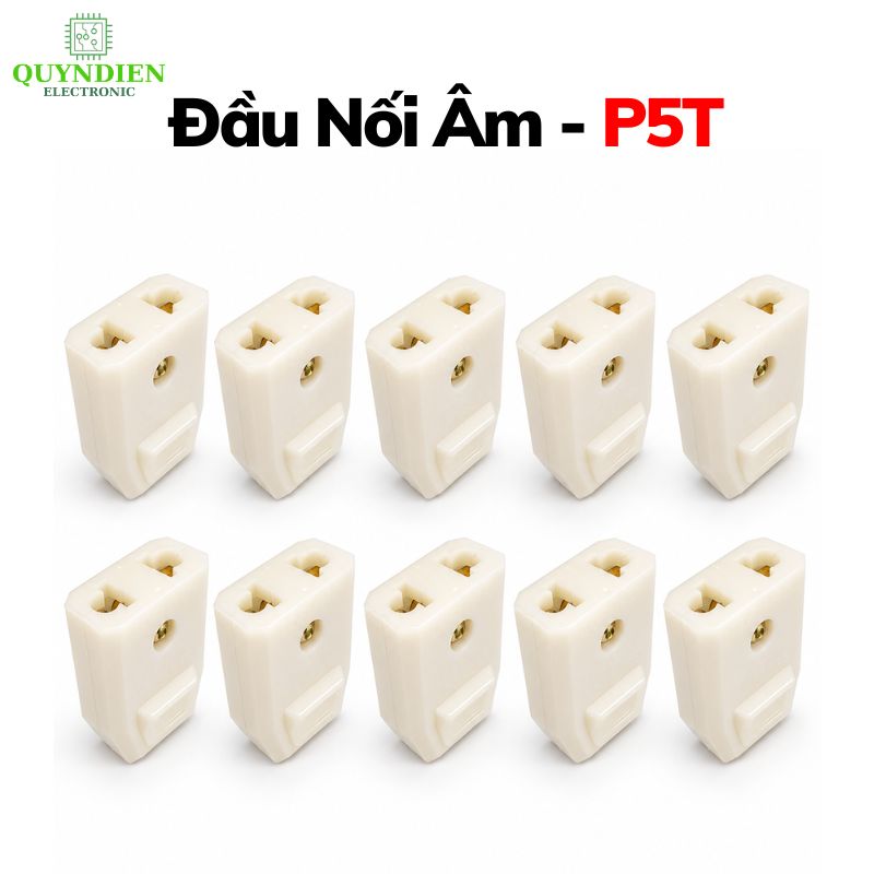 Phích cắm điện cái đầu nối âm trắng P5T SOPOKA