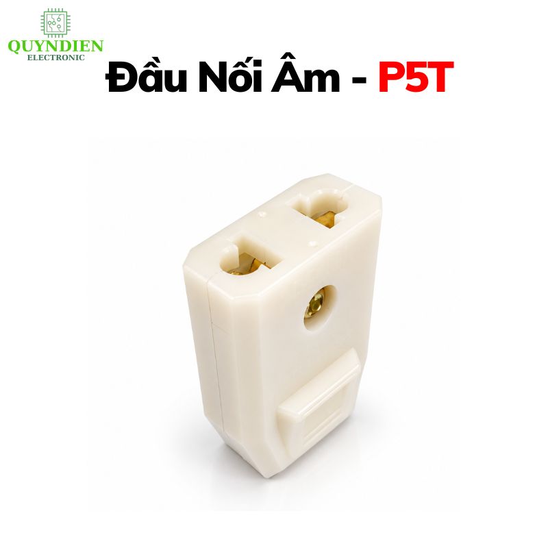 Phích cắm điện cái đầu nối âm trắng P5T SOPOKA