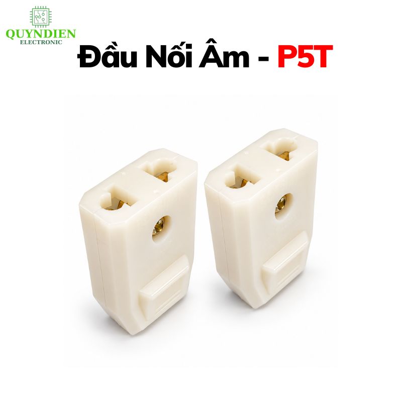 Phích cắm điện cái đầu nối âm trắng P5T SOPOKA