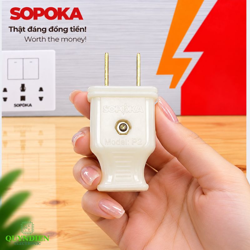 Phích cắm điện chống vỡ dương chân Dẹp SOPOKA P2