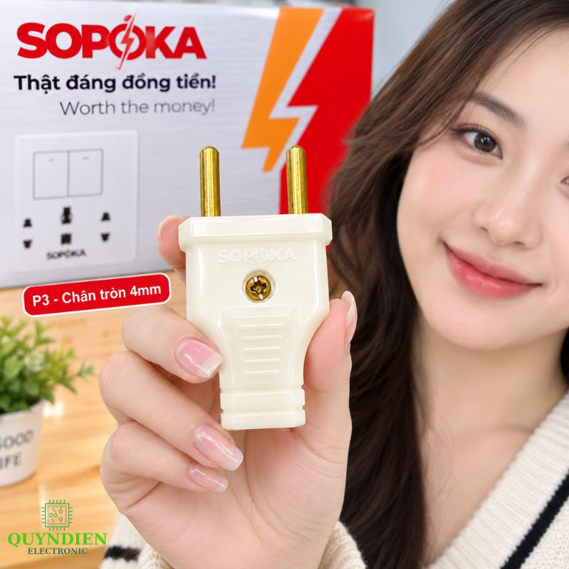 Phích cắm điện dương chân tròn 4mm chống vỡ SOPOKA P3