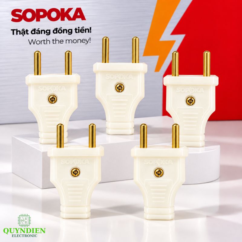 Phích cắm điện dương chân tròn 4mm chống vỡ SOPOKA P3