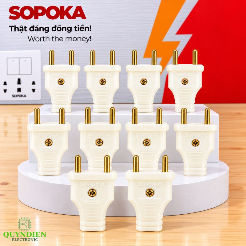 Phích cắm điện dương chân tròn 4mm chống vỡ SOPOKA P3