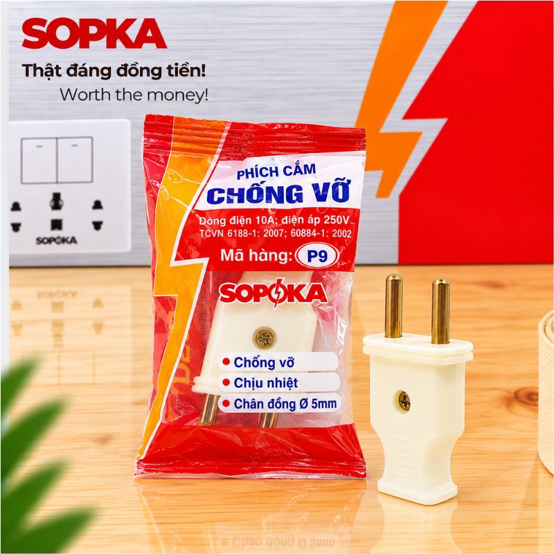 Phích Cắm Điện Dương Chân Lớn Sopoka P9